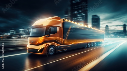 Electric truck concept in motion blur © Boraryn