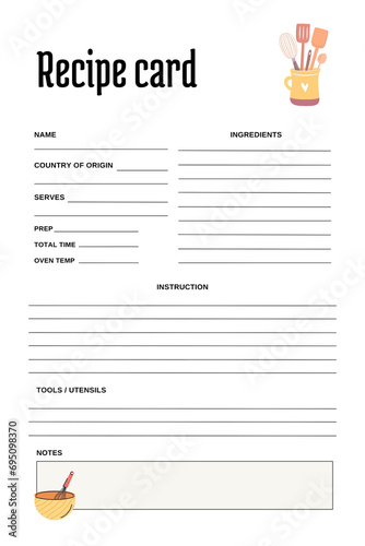 White blank paper blank recipe book printable template