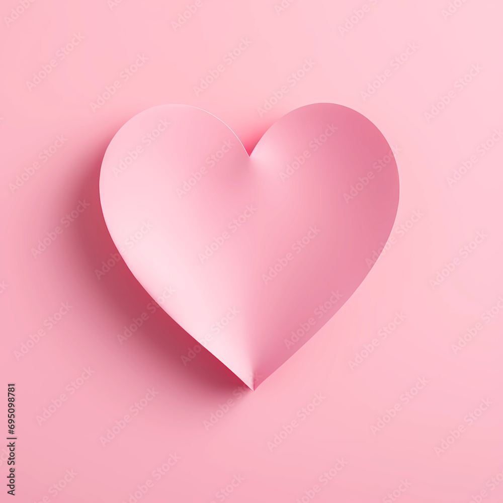 pink valentine heart, on pink background pink valentine heart, on pink background