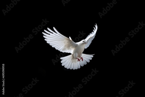 White dove on a black background, funeral