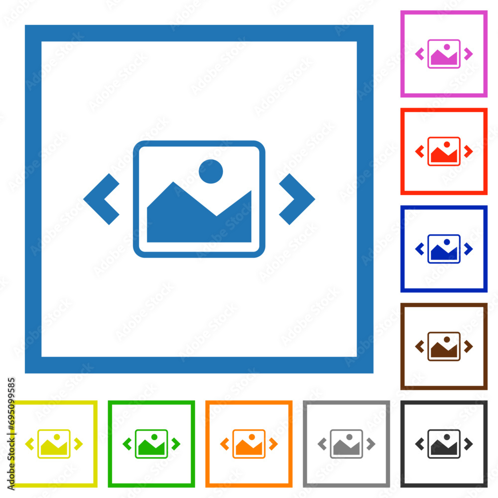 Image slideshow flat framed icons Image slideshow flat framed icons