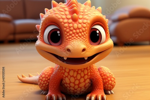 Adorable 3D Red Dragon Baby - Fantasy Chinese New Year  Decoration and Greetings