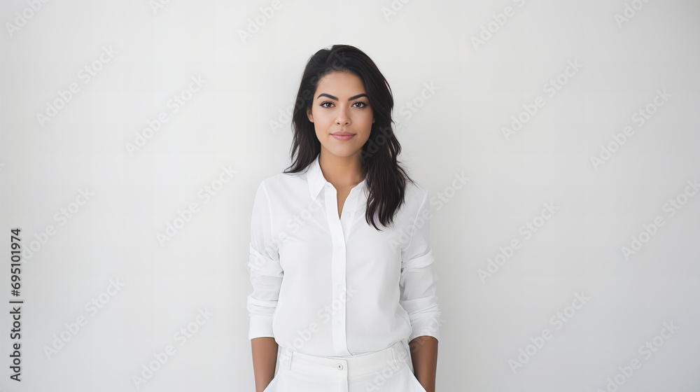 portrait of a businesswoman in a white shirt, isolated on white background portrait of a businesswoman in a white shirt, isolated on white background