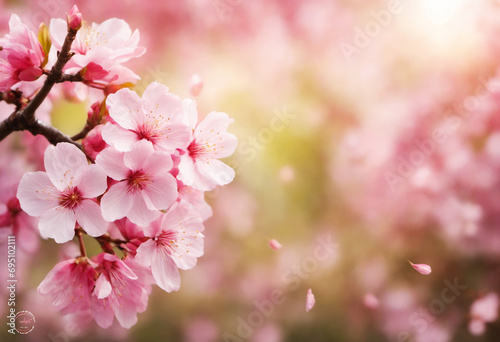 wonderful cherry blossom in nature