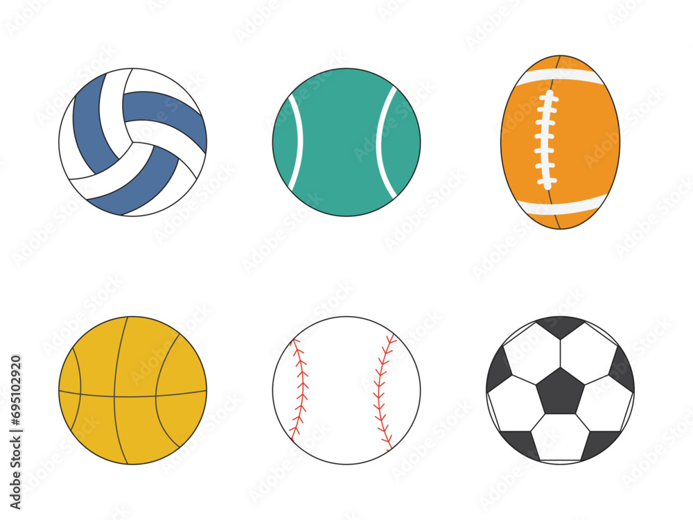 ball vector collection.  ball designs from various sports