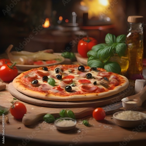 A picture of a wonderful, beautiful and delicious pizza