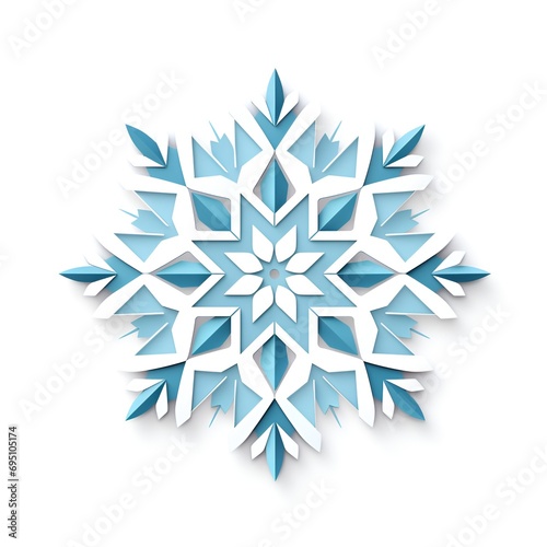 Elegant 2D Snowflake on Luxurious White Background
