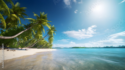beautiful ocean palm island in the bahamas  tropical island  tropic weather