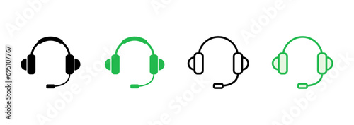 Headphone icon set. Headvector icon symbols photo