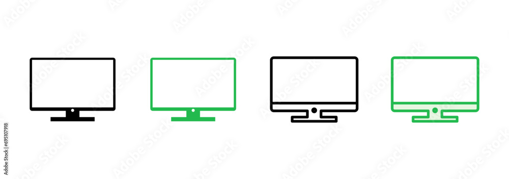 Computer icon set. computer monitor icon vector. Computer icon set. computer monitor icon vector.