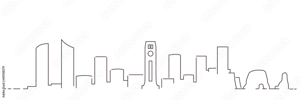 Obraz premium Beirut Dark Line Simple Minimalist Skyline With White Background