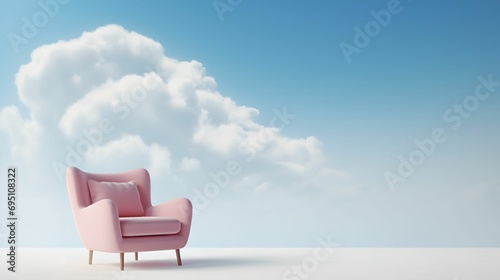 Minimalist Cloud Fusion  image  chair  seamlessly  blending