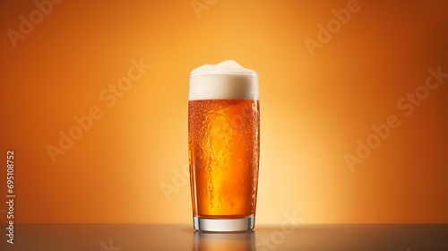 Stylish Beer Pint on Straightforward Background, stylish visual, modern, trendy, vibe