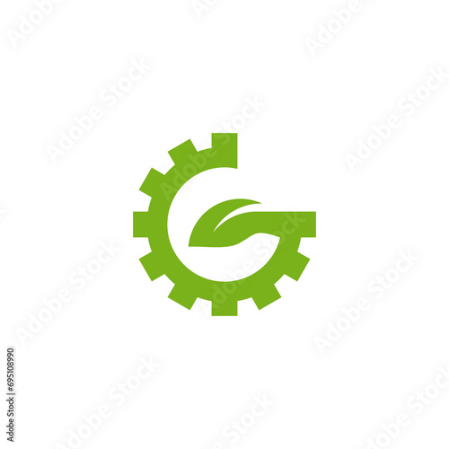 Initial letter G with leaf luxury logo, Green leaf logo template vector design.