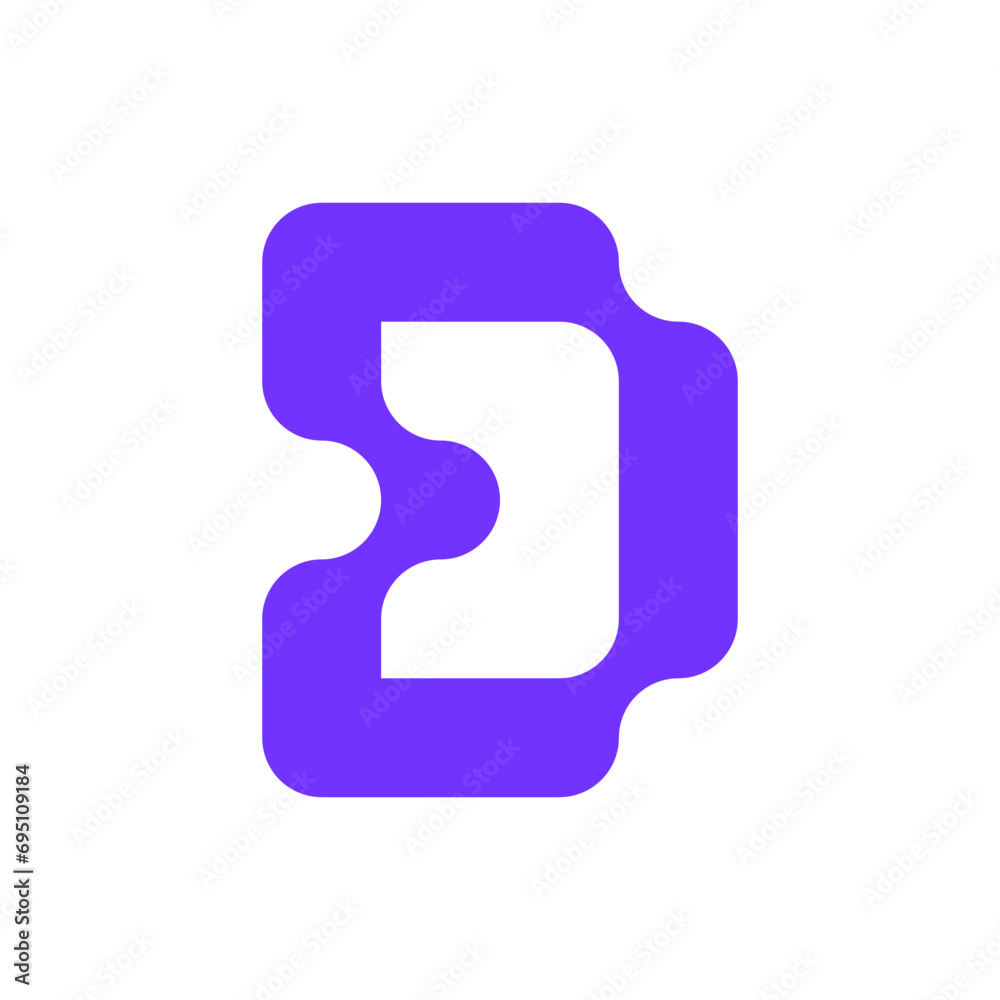 Letter D technology modern minimal logo