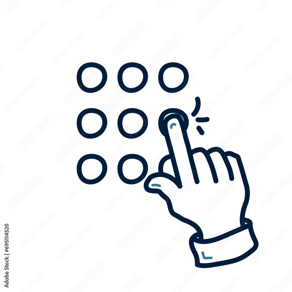 Hand drawn password input doodle line illustration. Enter pin doodle icon vector. Hand drawn password input doodle line illustration. Enter pin doodle icon vector.