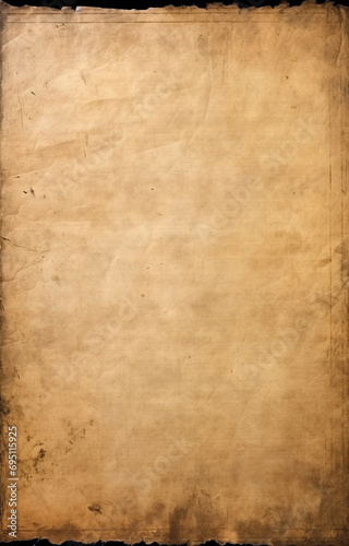 old paper or parchment grungy texture with lots of discoloration, dust, and creases - generative AI