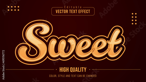 sweet brown editable text effect