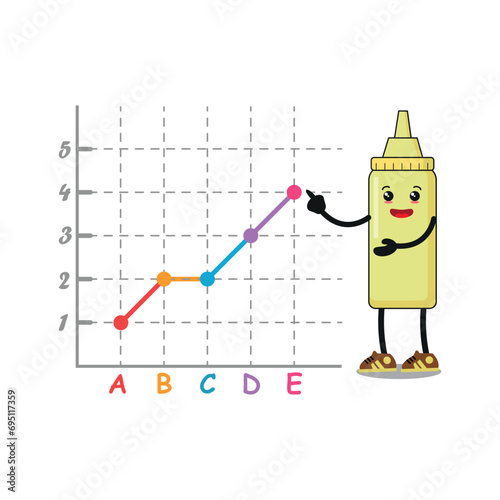 musard mayonnaise sauce bottle showing line graph. infographic for kid monitoring data in school.