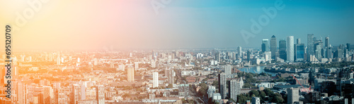 Panorama of London city at sunlight photo