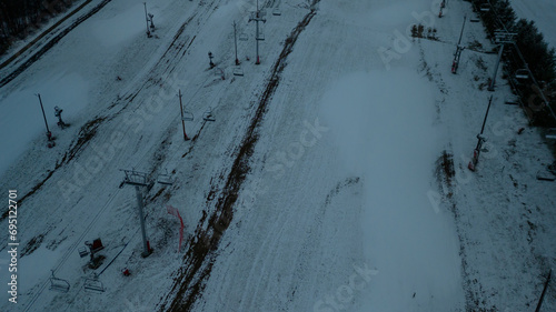 Aerial of Poconos Moutain in the Winter  photo