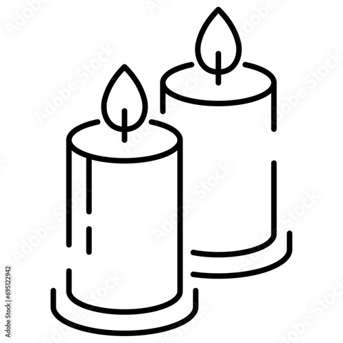 Votive candles icon, prayer intention; Editable Stroke