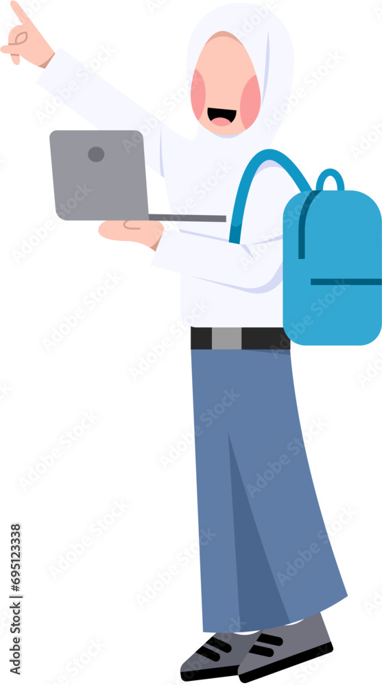 Obraz premium Indonesian Hijab Senior High School Student