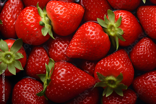 Sommerverlockung: Frische Erdbeeren in einer leuchtenden Komposition für gesunden Genuss photo