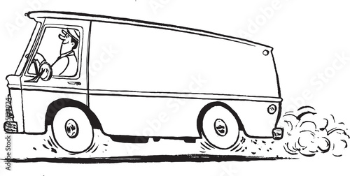 Delivery Van Side View