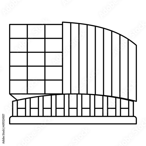Buildings and civilization icon design with line style