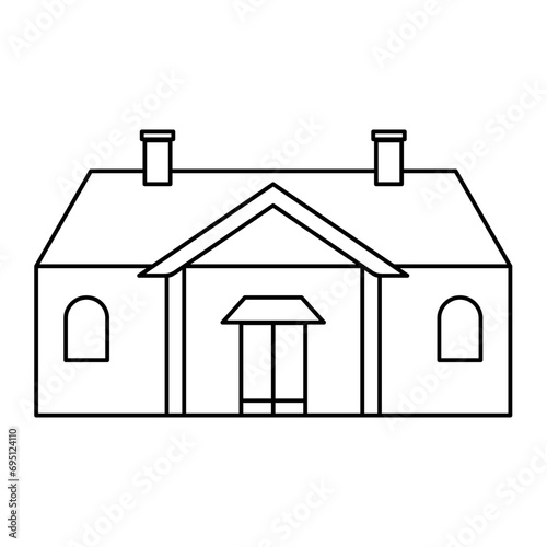 Buildings and civilization icon design with line style