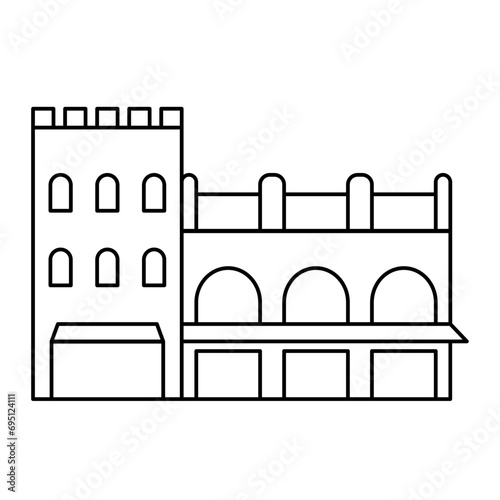 Buildings and civilization icon design with line style