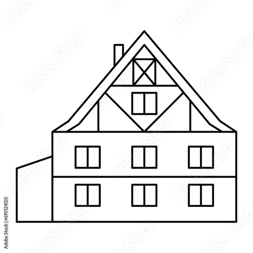 Buildings and civilization icon design with line style