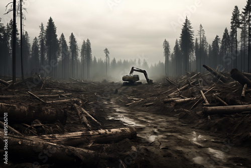 Ecological crisis, large-scale deforestation, devastating the land, serious social problems