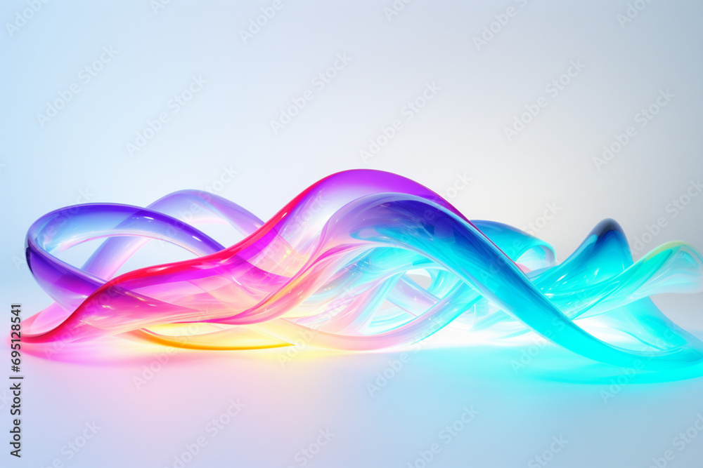 Néon effet flou, fumée, vague en mouvement, multicolore sur fond blanc. Pour conception et création graphique, bannière. Néon effet flou, fumée, vague en mouvement, multicolore sur fond blanc. Pour conception et création graphique, bannière.