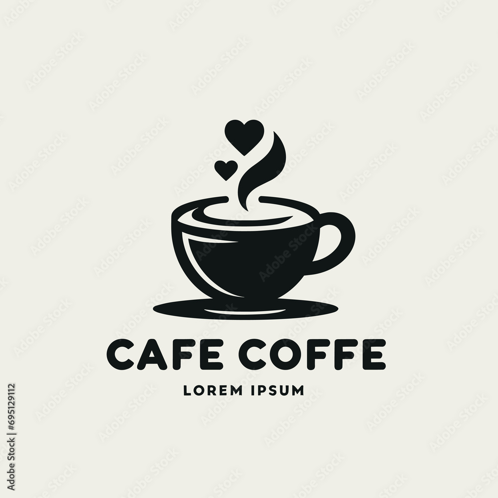 Obraz premium logo coffee, Coffee logo design vector template