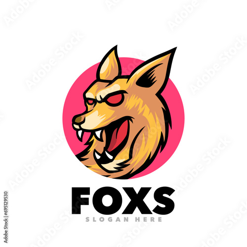 Fox roar angry mascot logo