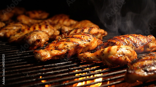 Grilled chicken breast in different variations. generative ai