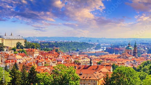 Summer cityscape - view of the Mala Strana historical district of Prague, Czech Republic