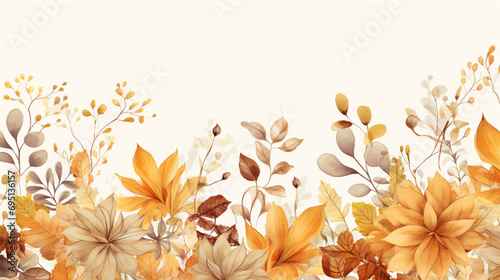 Autumn flower background. AI generative. © Mr