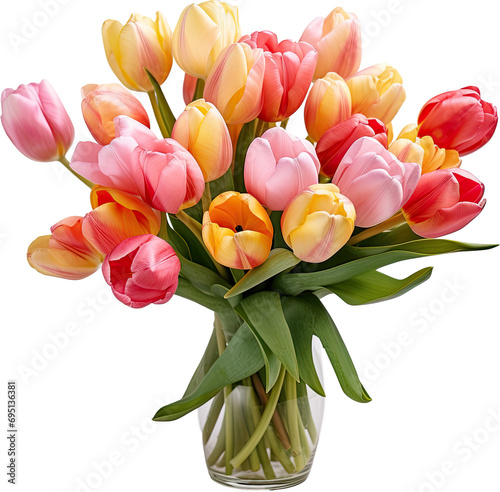 Tulip flowers bouquet vibrant colorful plants arrangements © CozyDesign