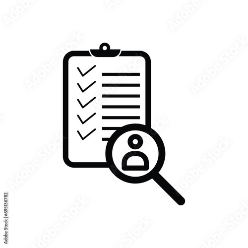 CV review icon. Business, human resource sign. Job search icon flat on white background.eps