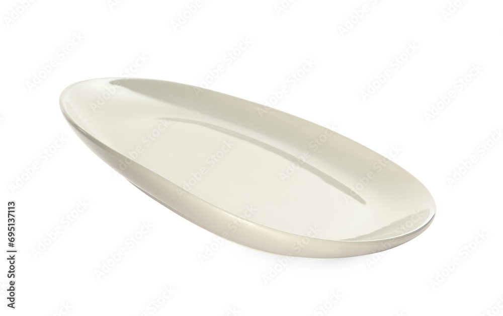 Clean empty grey plate isolated on white Clean empty grey plate isolated on white