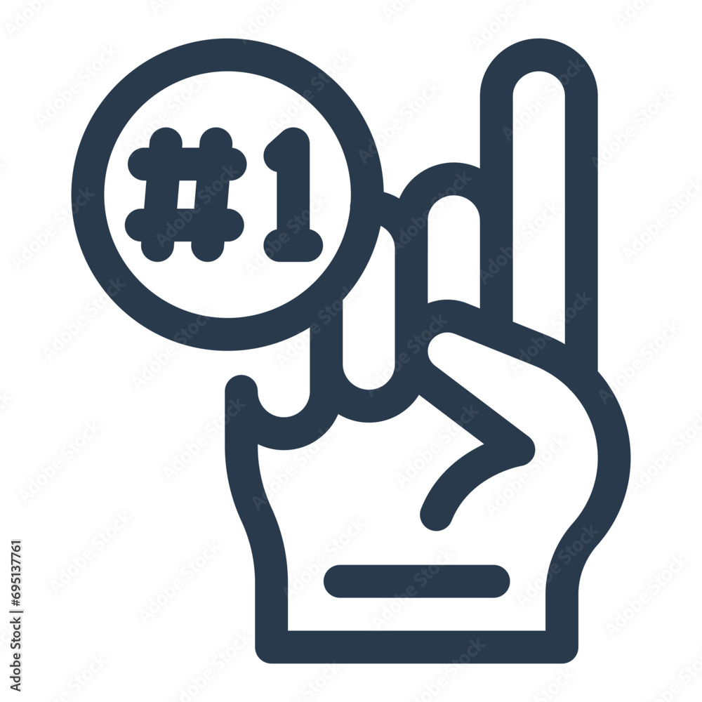 Foam Finger Vector Icon Illustration for Fan Support Foam Finger Vector Icon Illustration for Fan Support
