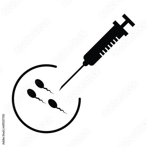 Artificial insemination, injection icon. vector flat illustration on white background..eps