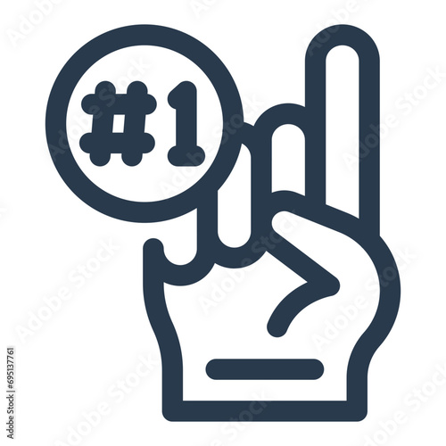 Foam Finger Vector Icon Illustration for Fan Support