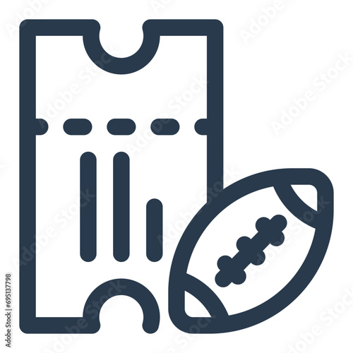 Ticket Vector Icon Illustration for American Football Event