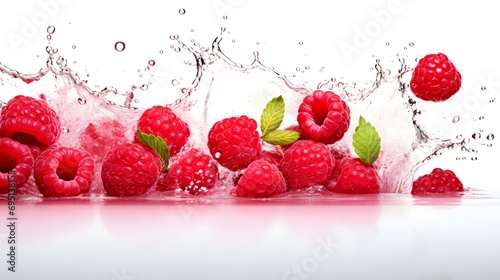 juice splash with raspberries isolated on white backgroundite_backgro