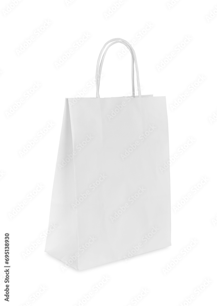 One light paper shopping bag isolated on white One light paper shopping bag isolated on white