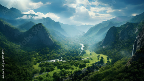 landscape with mountains photo